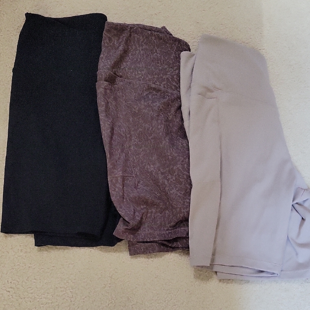 Set of Three Biker Shorts - Black, Brown, Tan